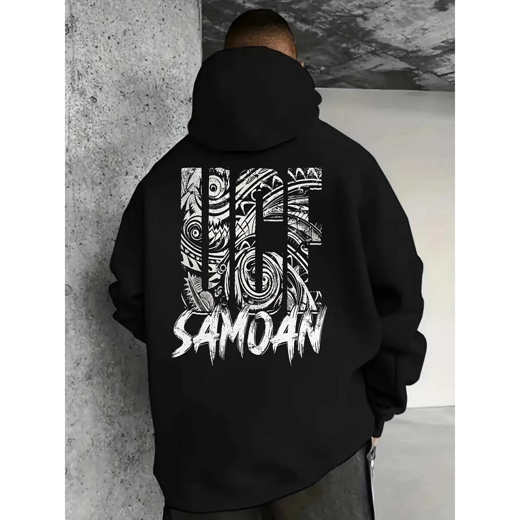 Samoan Tribal Samoan Polynesian Tanoa, Regular Fit, Machine Washable Couple Matching Sweatshirt, Comfortable for Daily Wear, Hooded Pullover, Long-Lasting Material