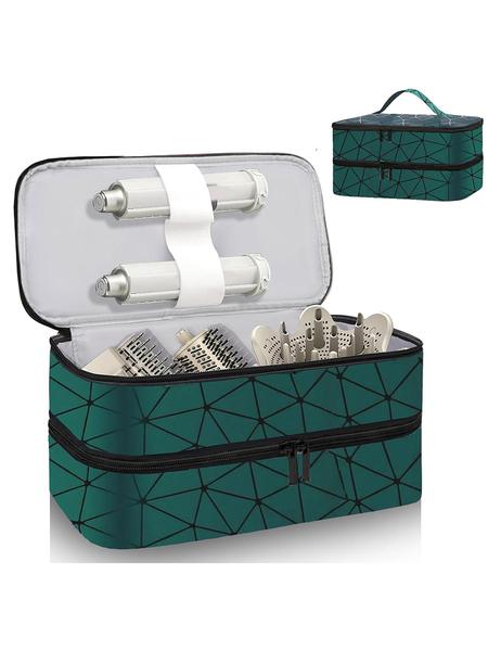 Portable Travel Case for Hair Dryer, Durable Hair Diffuser & Styling Tools, Fashionable Double Layer Storage Space for Hair Accessories, Ideal Organizer for Revlon Styler