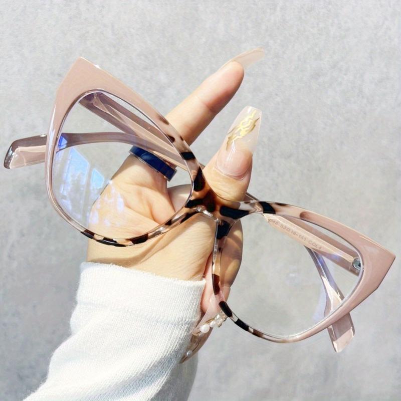 Oversized Women Myopia Presbyopia Glasses Cat-Eye Fashion Lady's Blue Light Blocking Computer Eyewear Prescription Eyeglasses