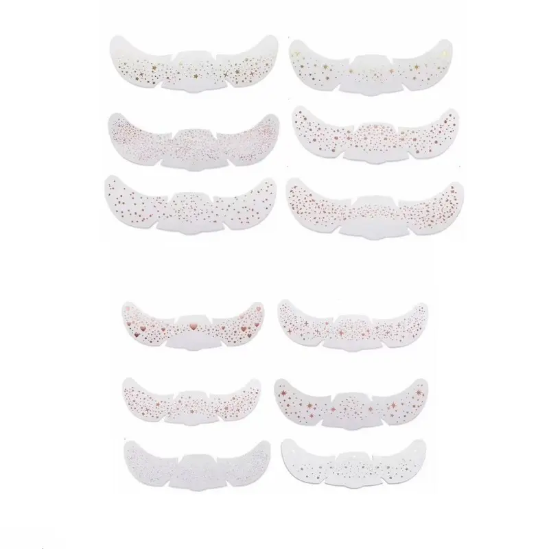 12 Pcs Glitter Freckle Face Stickers, Waterproof Holographic Temporary Tattoos with Rainbow Hearts & Star Patterns for Festival Party Makeup, 12Pcs, Set