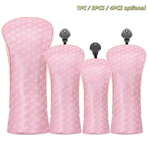 Golf Headcovers Set, 1pc/4pcs for Driver, Fairway Wood & Hybrid Clubs, Double Elastic Bands, Soft Velvet Lining, Universal Fit, Golf Accessory