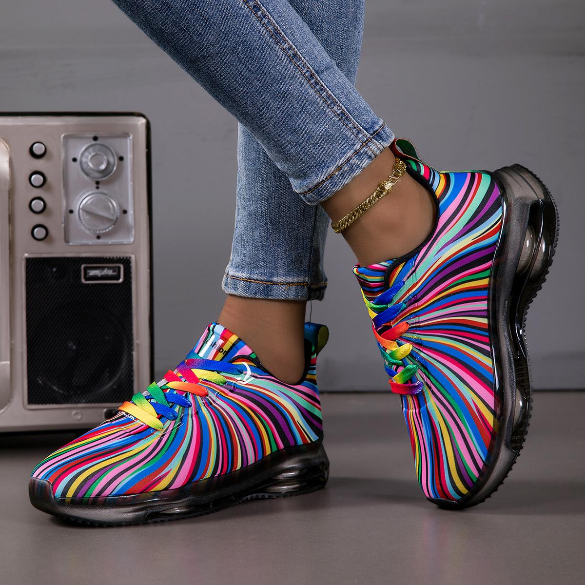 Women's fashion sneakers walking shoes, lightweight casual tennis sneakers air cushion running shoes, non-slip breathable tennis shoes, mesh air cushion men's sneakers gym worken's walking shoes arch support