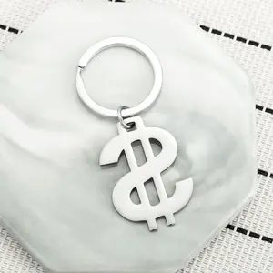 Baddie Aesthetic Ice Cold Metal Dollar Sign Keychain | Money Hustle Era Statement Key Ring Stainless Steel Minimalist Hip Hop Bag Pendant Unisex Gift