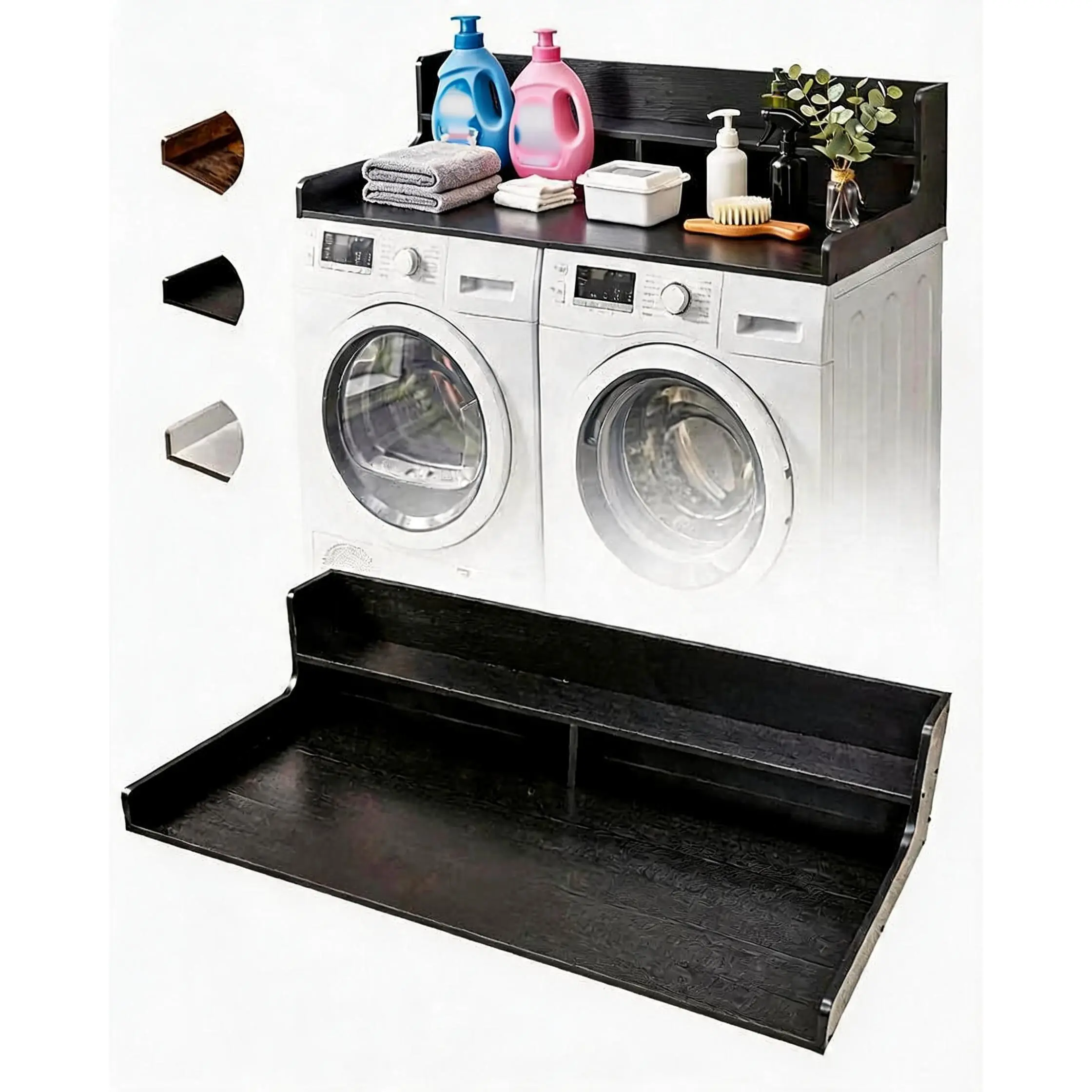 54 Inch Washer Dryer Countertop Wood Laundry Topper for Side by Side Machines Space Saving Folding Station for Laundry Room Organization