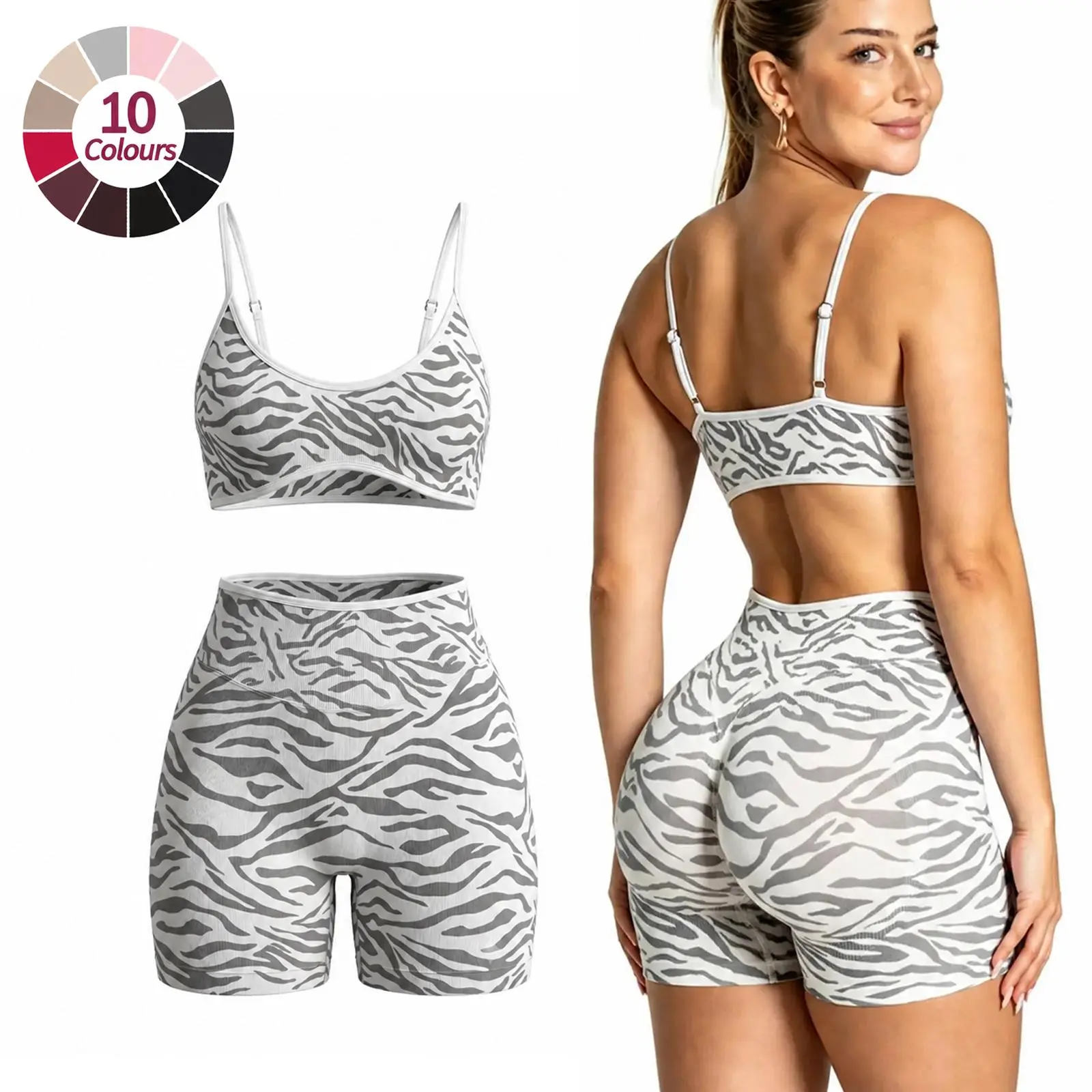 JGS1996 Women's 2 Piece Sets Solid Color Bra Top & High Waist Shorts Sports Set Breathable Comfortable Activewear for Yoga Fitness Gym Workout Running Summer Pilates Yoga Wear Sweatsuit Outfits