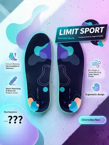 Professional Arch Support Insoles for Extreme Sports, Shock Absorption and Joint Protection, Essential for Running, Basketball, Hiking