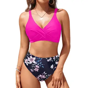 Aqua Eve Women's High Waisted Bikini Set Two Piece Tummy Control Swimsuits Full Coverage Bathing Suits DealsForYouDays