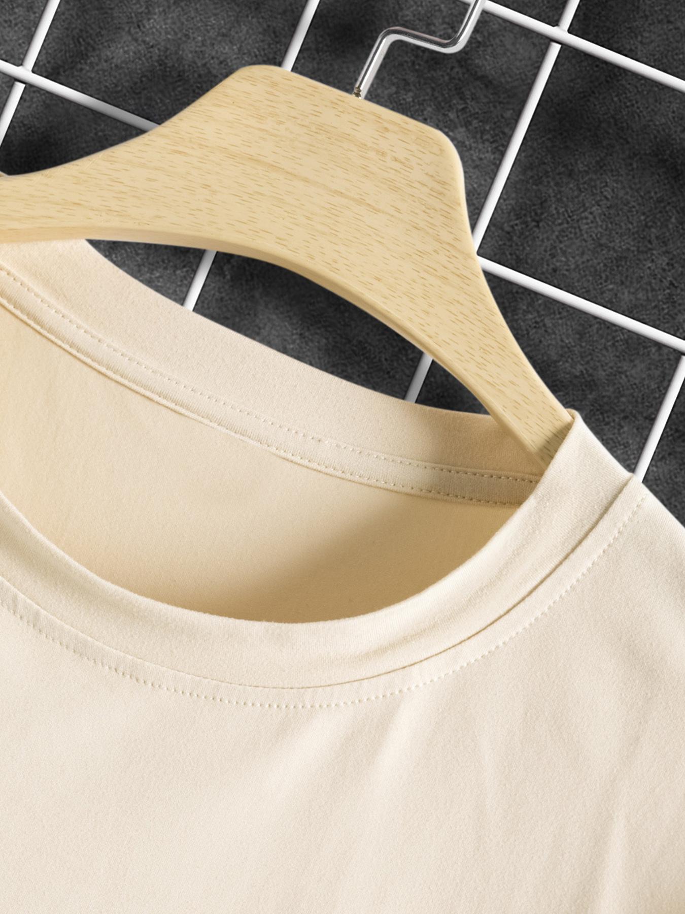 Men's Letter & Cross Print Round Neck Tee, Casual Style Tee, Regular Fit Casual Short Sleeve Crew Neck T-shirt for Summer, Men's Top for Daily Wear, Casual Comfy Streetwear