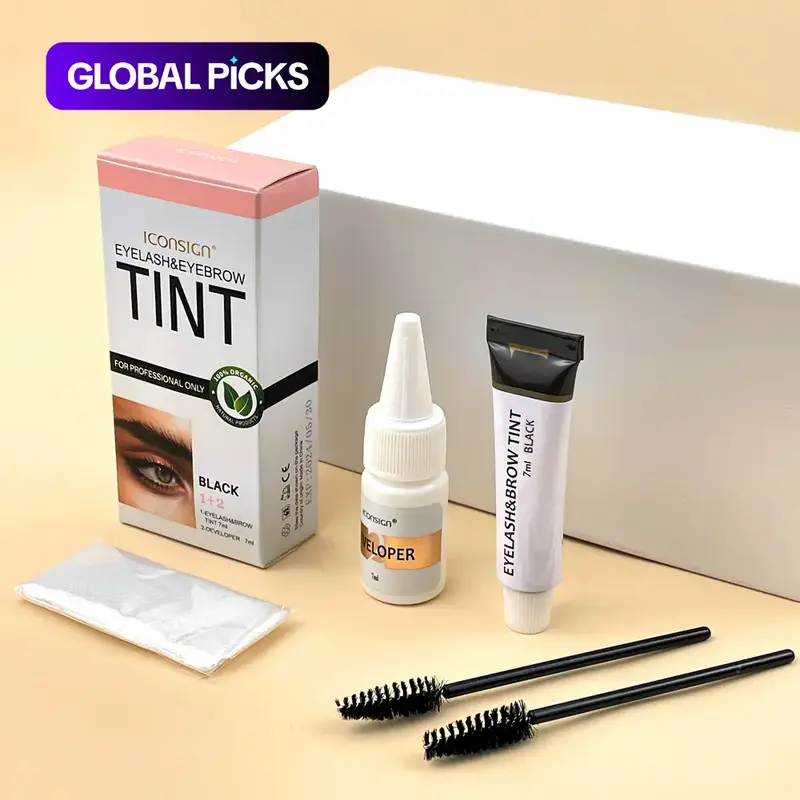 Eyelash & Eyebrow Tinting Kit, Eyebrow Tinting Cream, 1 Box Long-Lasting Natural Eyelash & Eyebrow Tint, Eye Makeup Tool for Women & Girls, Cosmetic, Eyebrow Makeup Products, Brow Stain, Eyebrow Dye #GLOBAL PICKS