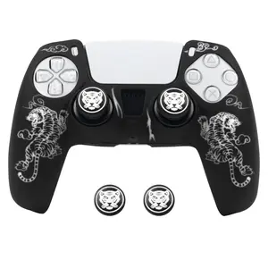 For PS5 Controller Cover, Soft Silicone Case with Laser Engraving, Sweatproof, Dustproof, Shockproof, for PS5 Gamepad Accessories