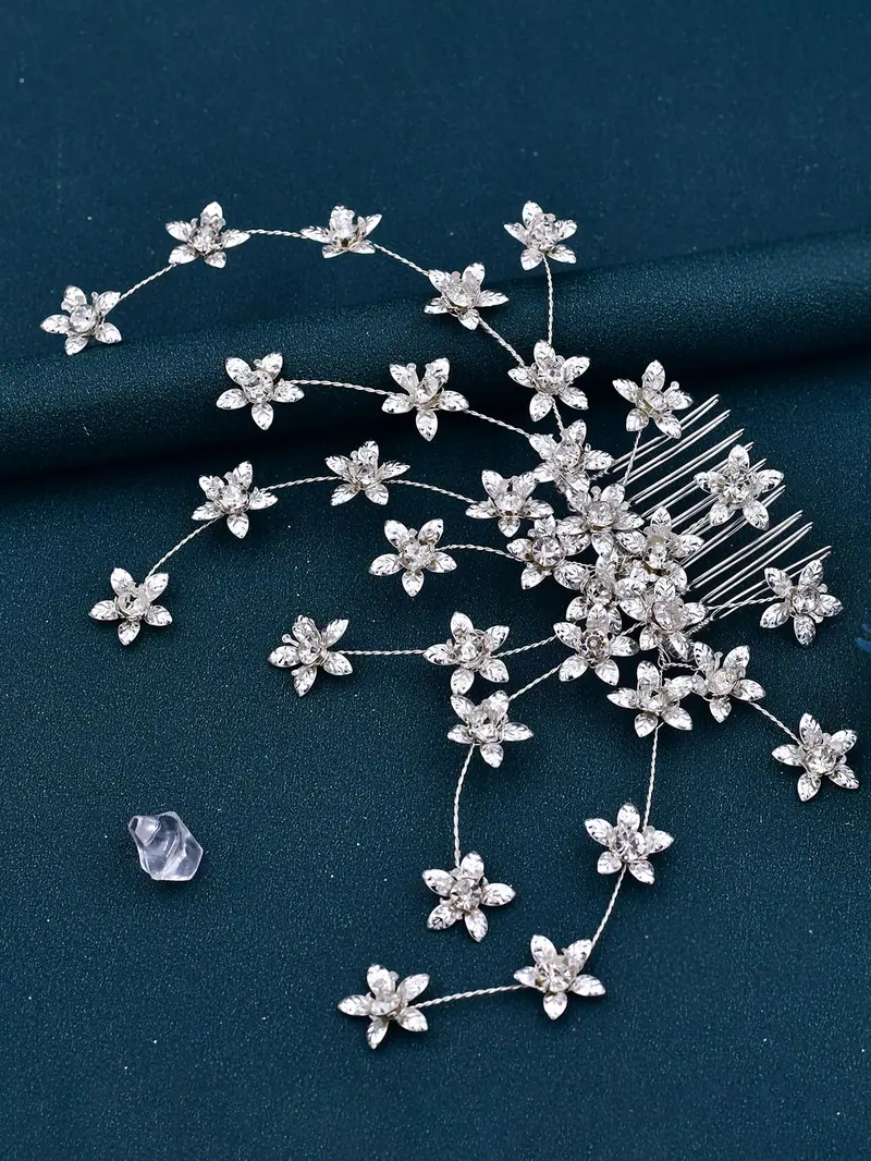 Elegant Rhinestone Decorated Bridal Headwear, Exquisite Trendy Hair Comb, Fashionable Hair Accessories for Wedding Party Decoration, Tiara