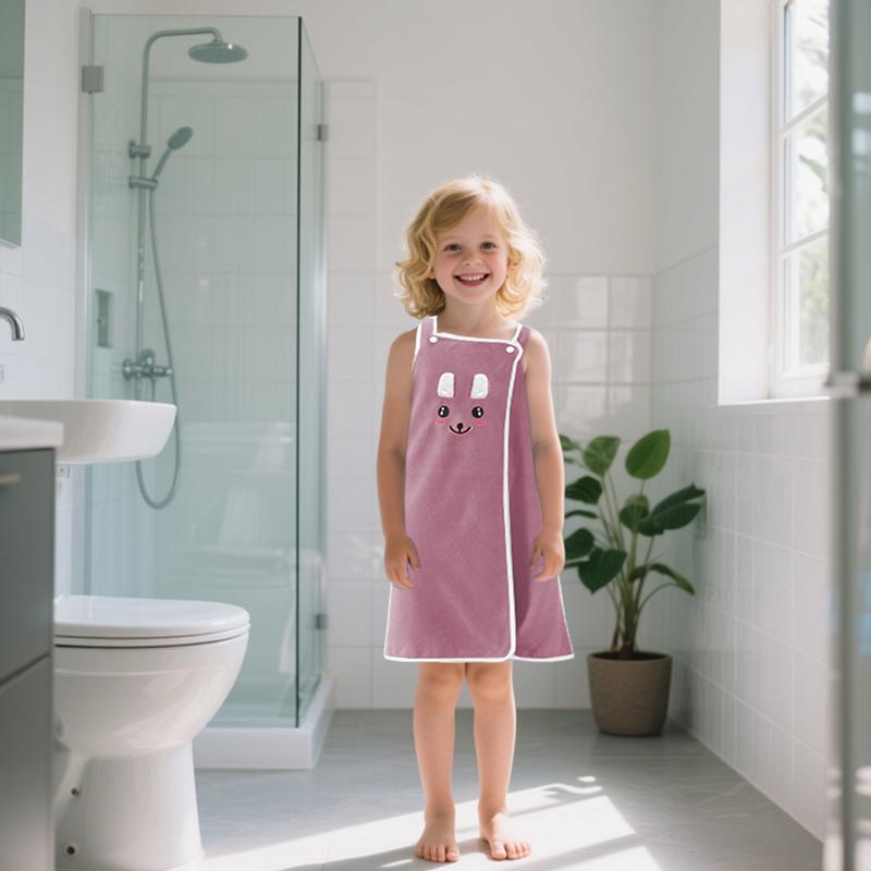 Kids Cartoon Rabbit Ears Bath Towel, Bathroom Towel, Quick Absorbent Soft Skin-Friendly Design, Easy Wear & Remove, Perfect for Swimming Pool Beach Home Use