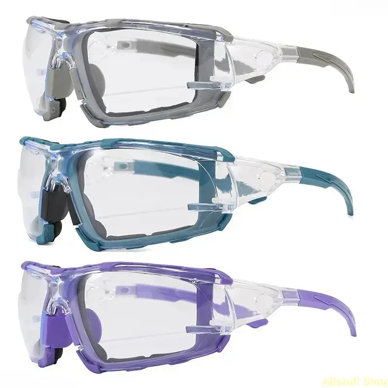 Anti-Fog Safety Glasses with Foam Gasket for Men, Impact-Resistant Polycarbonate Lens, UV400 Splash-Proof Goggles for Construction, Workshop Use