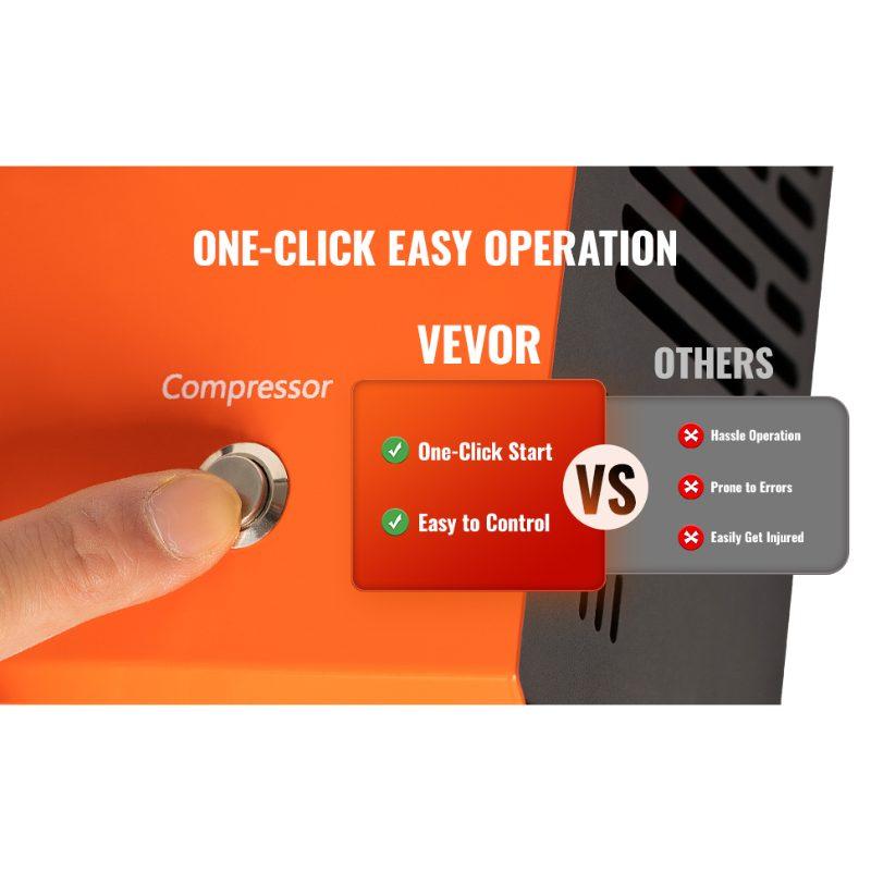 VEVOR PCP Air Compressor, 4500PSI Portable PCP Airgun Compressor with Built-in Converter, Auto-Stop DC12V/AC120V Oil Water-Free Paintball Tank Compressor Pump for Air Rifle, Scuba Diving Bottle