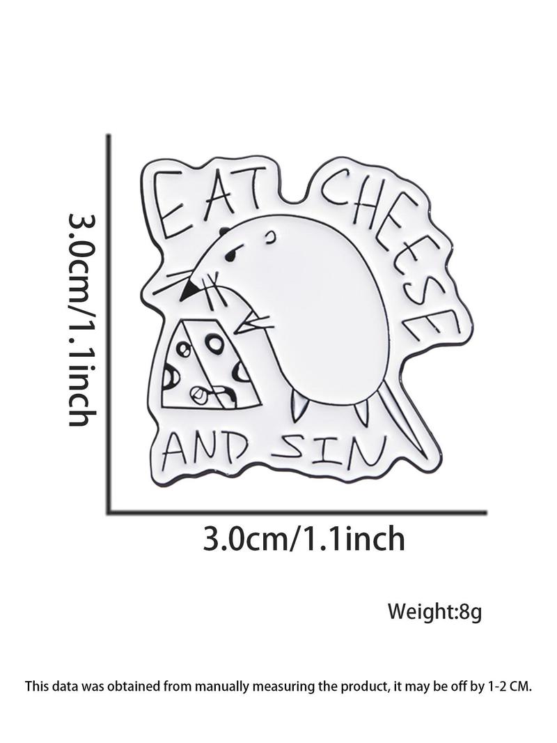 Cute Rat Design Brooch, Durable Metal Pins, Fashion Alloy Badge Jewelry for Backpack Hat Gift, Charms, Enamel Pin Suitable for Backpacks, Jeans, Scarves, Hats Decoration Fixed Buckle, Fashion Accessory