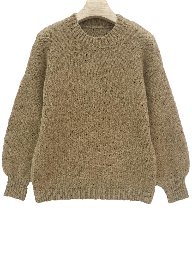 Women's Plain Drop Shoulder Sweater, Casual Long Sleeve Round Neck Jumper for Fall & Winter, Fashion Ladies' Knitwear for Daily Wear