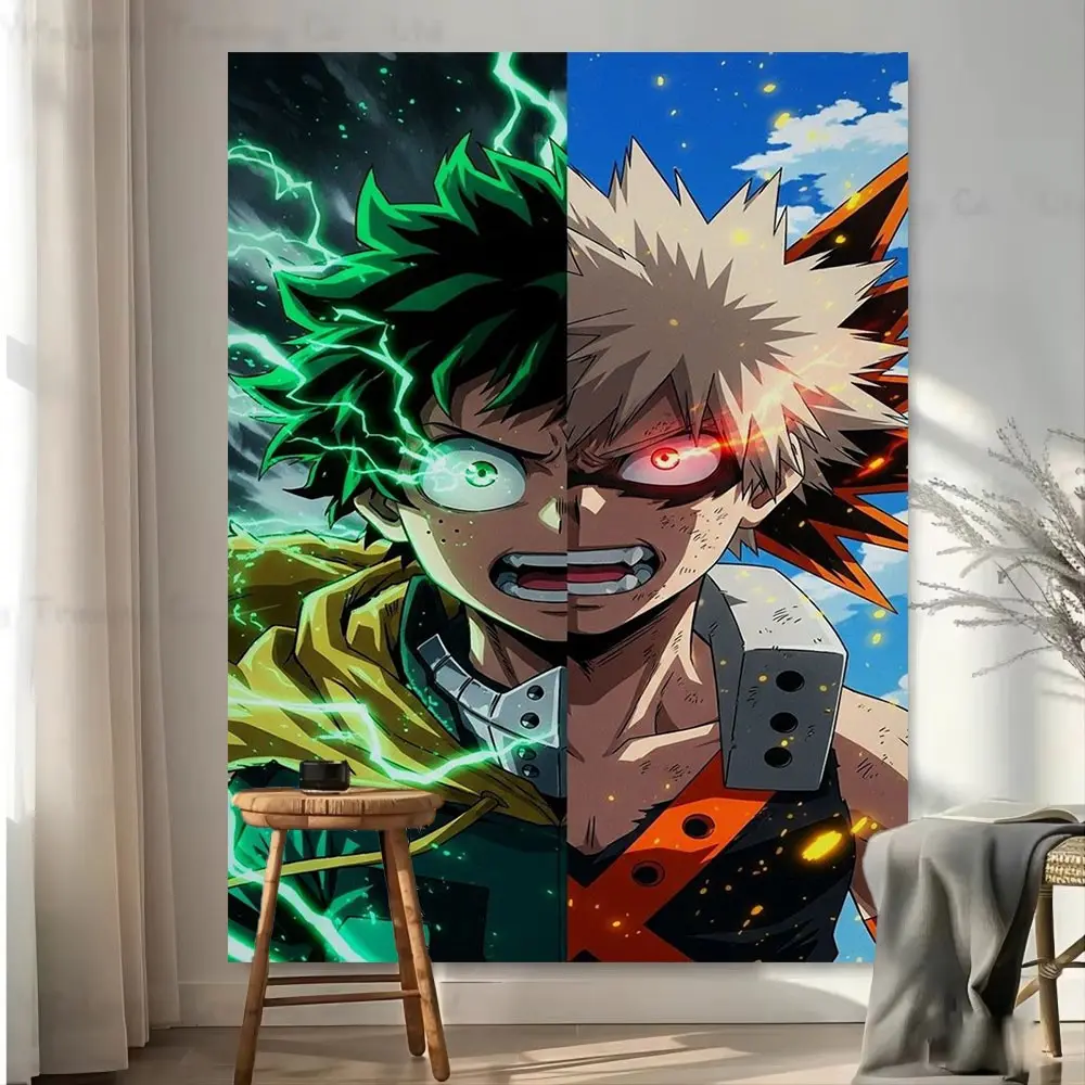 My Hero Academia Wall Art Tapestry, Polyester Fabric Decor, Ideal for Teen Rooms, Bedroom Decoration, Birthday Gift Idea, Durable Wall Art