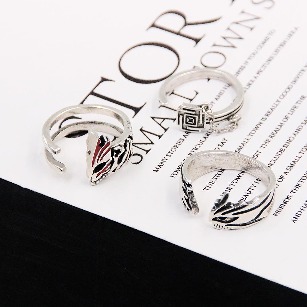 Anime Bleach Kurosaki Ichigo Ring Hitsugaya Toushirou Ulquiorra Cifer Cosplay Adjustable Ring Unisex Couple Lover Jewelry Gift