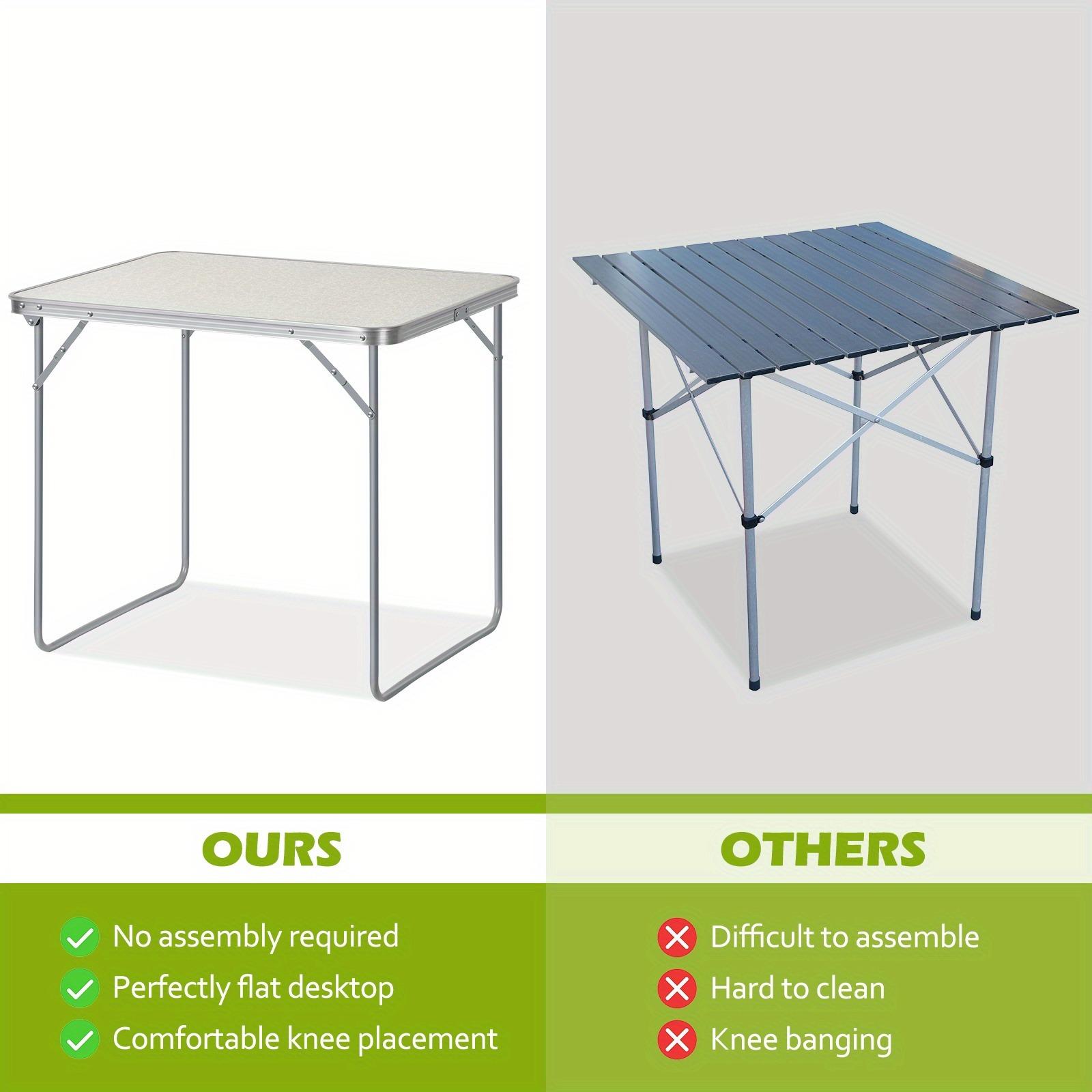 Multifunctional Folding Camping Table, 60*80*70cm, Portable Outdoor Table, Assembly Free, With Carrying Handle, Suitable for Camping, Picnic, Seaside, Outdoor Gathering, Party