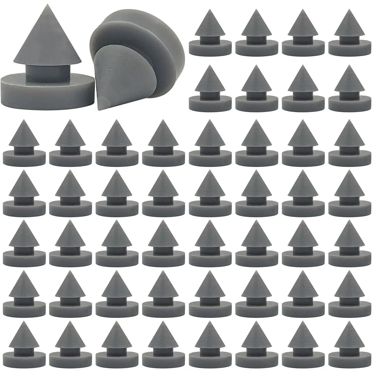 50 count Rubber Door Silencer, 1/2 Inch Diameter Anti  Silencer for Door Frame, Door Slam Preventer, Metal Door Slam Silencer Hinge Outlet Door Silencers, for Metal Door Frame, Gray