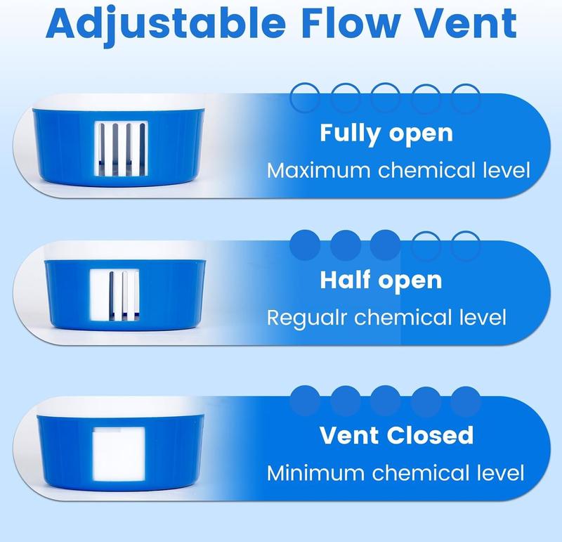 Pool Chlorine Floater for Pools Fits 3" Tablets,7" Diameter Chlorine Tablet Floater with Adjustable Flow Vents Balanced  Dispenser for hot tub/SpaCollapsible