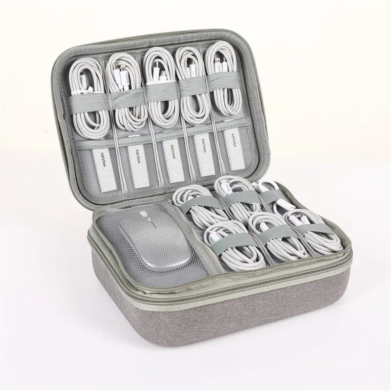 Multifunctional Digital Cable Organizer Bag, Layered Large Capacity Electronic Accessories Storage Pouch, Portable Travel Gear, Travel Accessory