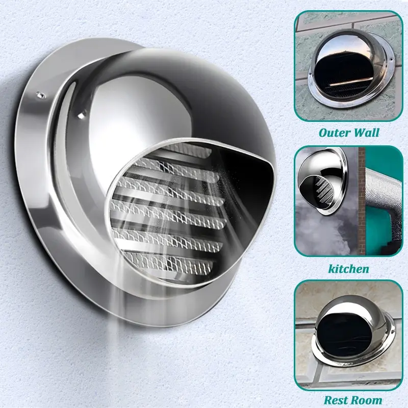 Stainless Steel Ducting Ventilation System Exhaust Grille Cover for Wall Ceiling Anti-bird And Rat Prevent Air Vent Heating Cooling Cap