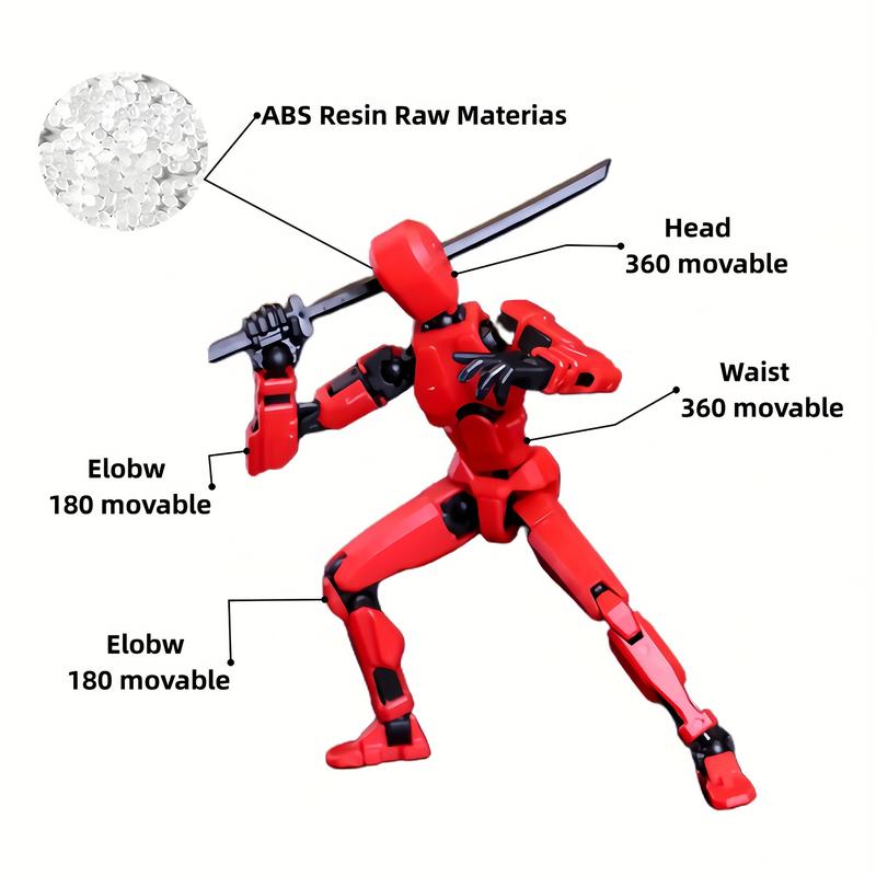 Assembled 3-piece set of 3D printed multi-joint action figures T13, fully movable robot model, suitable for stop-motion animation, Halloween gifts and Christmas gifts,Collectible Figurines Metal Anime Design，print action figure