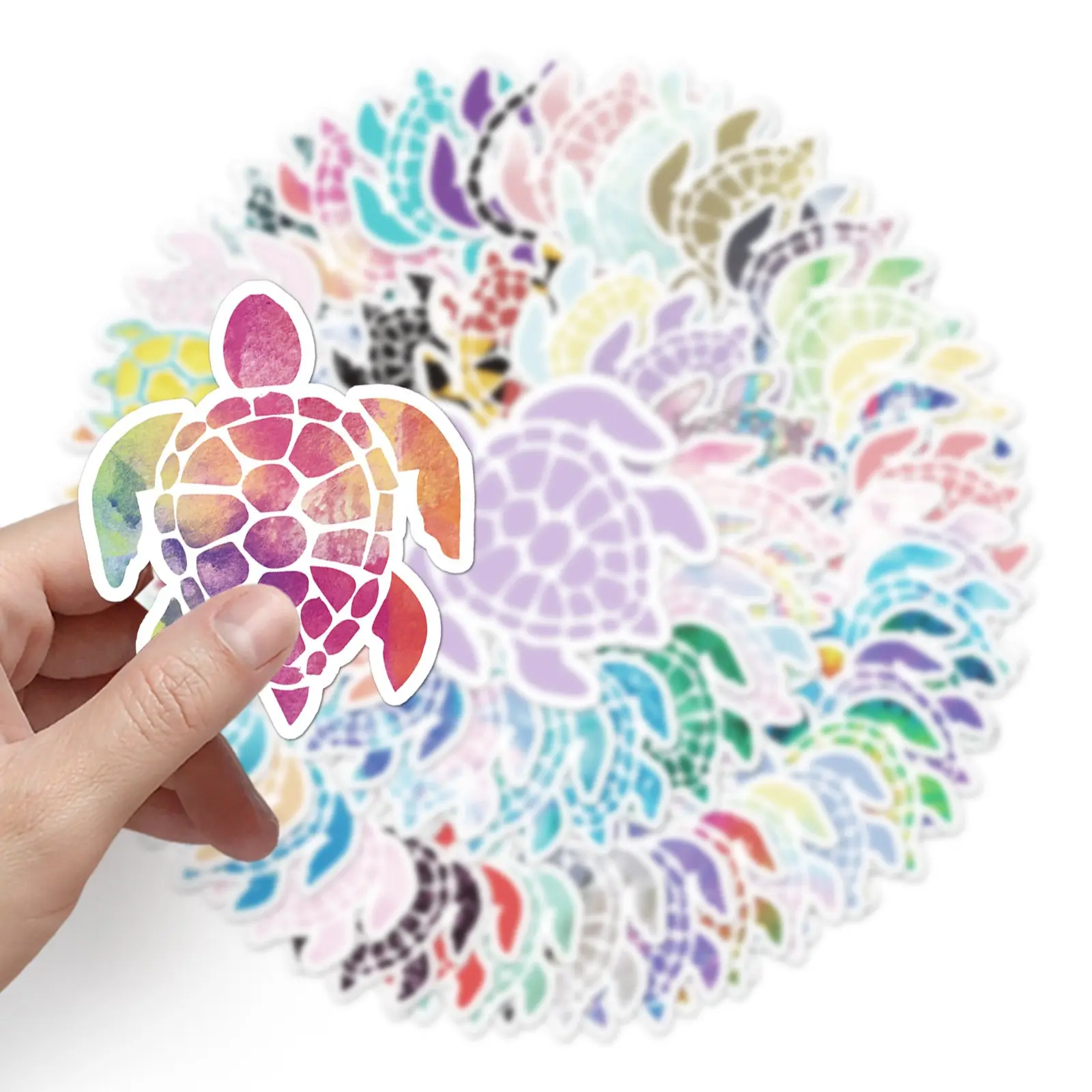 50 Turtle Stickers Waterproof Vinyl, Ideal for Water Bottles, Cups, Laptops, Phones, Wheels, Diaries, Scrapbooks, Bicycles, Skateboards, Luggage