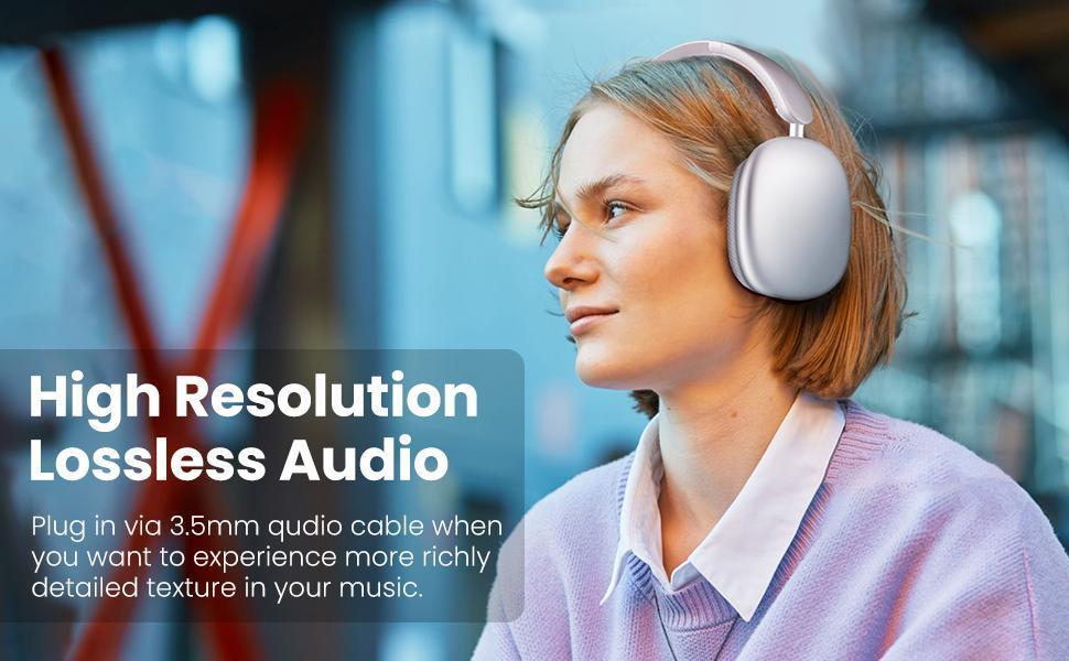 Wentronic Y01 ANC Headphones 48H Playtime,Hybrid Noise Cancelling,Hi-Res Audio,Foldable,Soft Earpads, with Mic for iOS/Android/PC