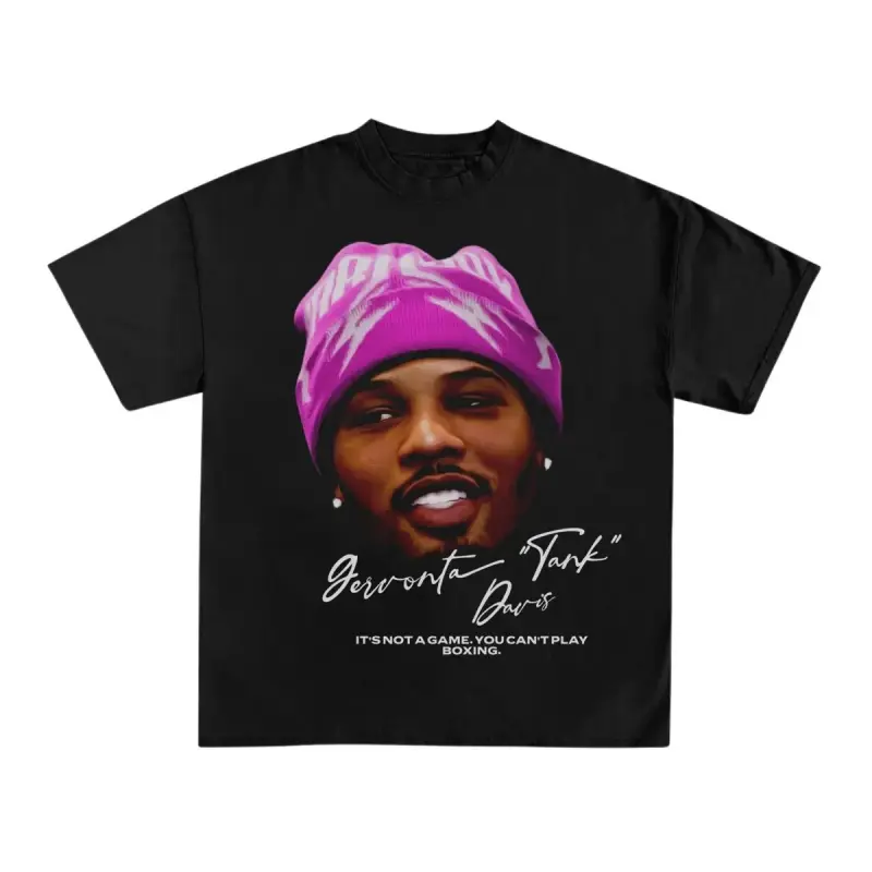 Gervonta Davis Graphic T-Shirt for Boxing Fans, Unisex Loose-Fitting Crew Neck, 100% Cotton Streetwear Apparel, Menswear, Shortsleeve, Gift For Him, Casual