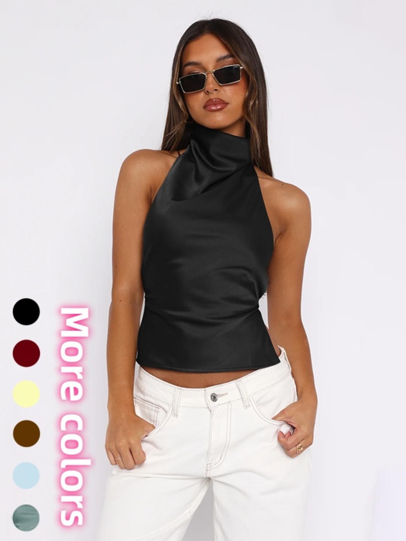 Women's Solid Color Tank Top, Casual Sleeveless Top for Summer, Women's Clothing for Daily Wear, Womenswear