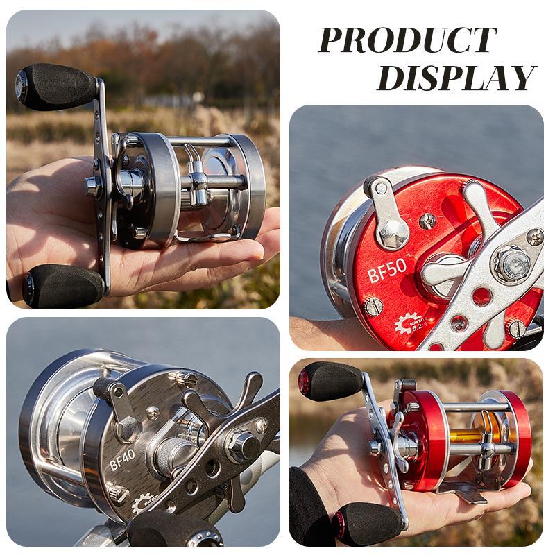 BILLINGS BF40-60 Series Baitcasting Fishing Reel, 6+1BB 5.2:1 High Gear  Ratio Smooth