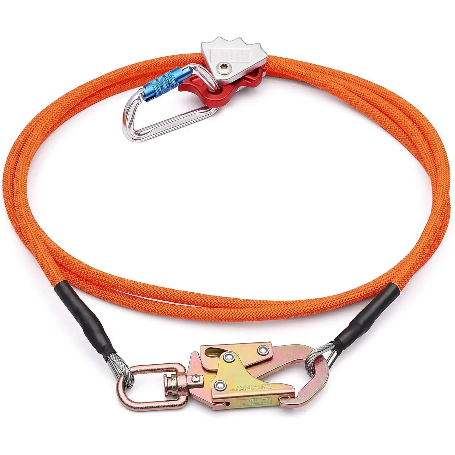 Tree Climbing Flipline Kit - 1/2'' x 12ft Wire Core Kit with Triple Lock Carabiner Adjuster, 1/2'' x 8ft 2700lb 30kN Main Rope, Durable Aerial Work Climbing Lanyard for Arborists, Durability, 1/2’’ X 8 Ft