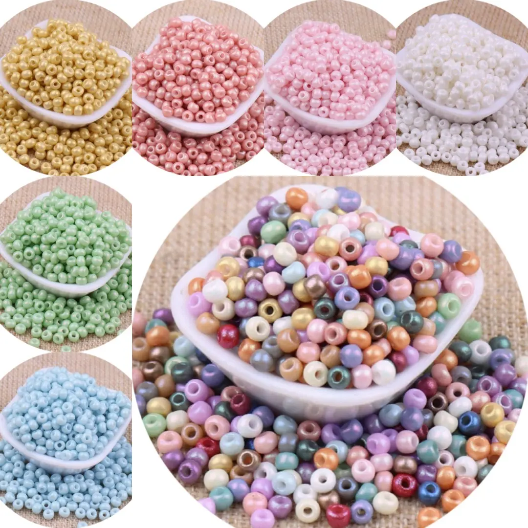 1365pcs 2mm Durable Solid Color Pearl Glass Beads, Handmade Bracelet/phone Chain Accessories, DIY Beading Loose Beads Material