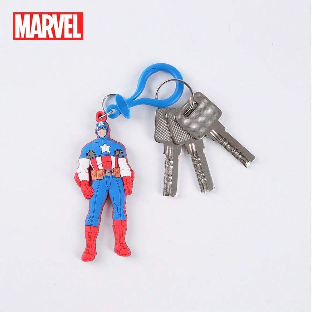 1PC Marvel Officially Licensed Superhero Deadpool Captain America Spider-Man Iron Man Soft Touch Key Holder Cute Keyring Keychain stocking stuffers Decoration Bag Hangings Souvenir for Family Friends Marvel Fans Anniversary Birthday Christmas Gifts