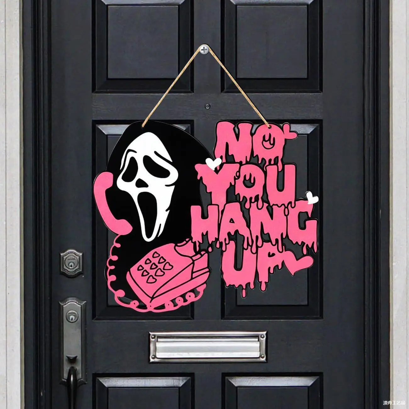 Halloween Assorted Wooden Door Hanger Signs, Ghost Skeleton Scarecrow Horror Themed Wall Hanging Ornament, Front Door Garden Patio Haunted House Party Home Decoration