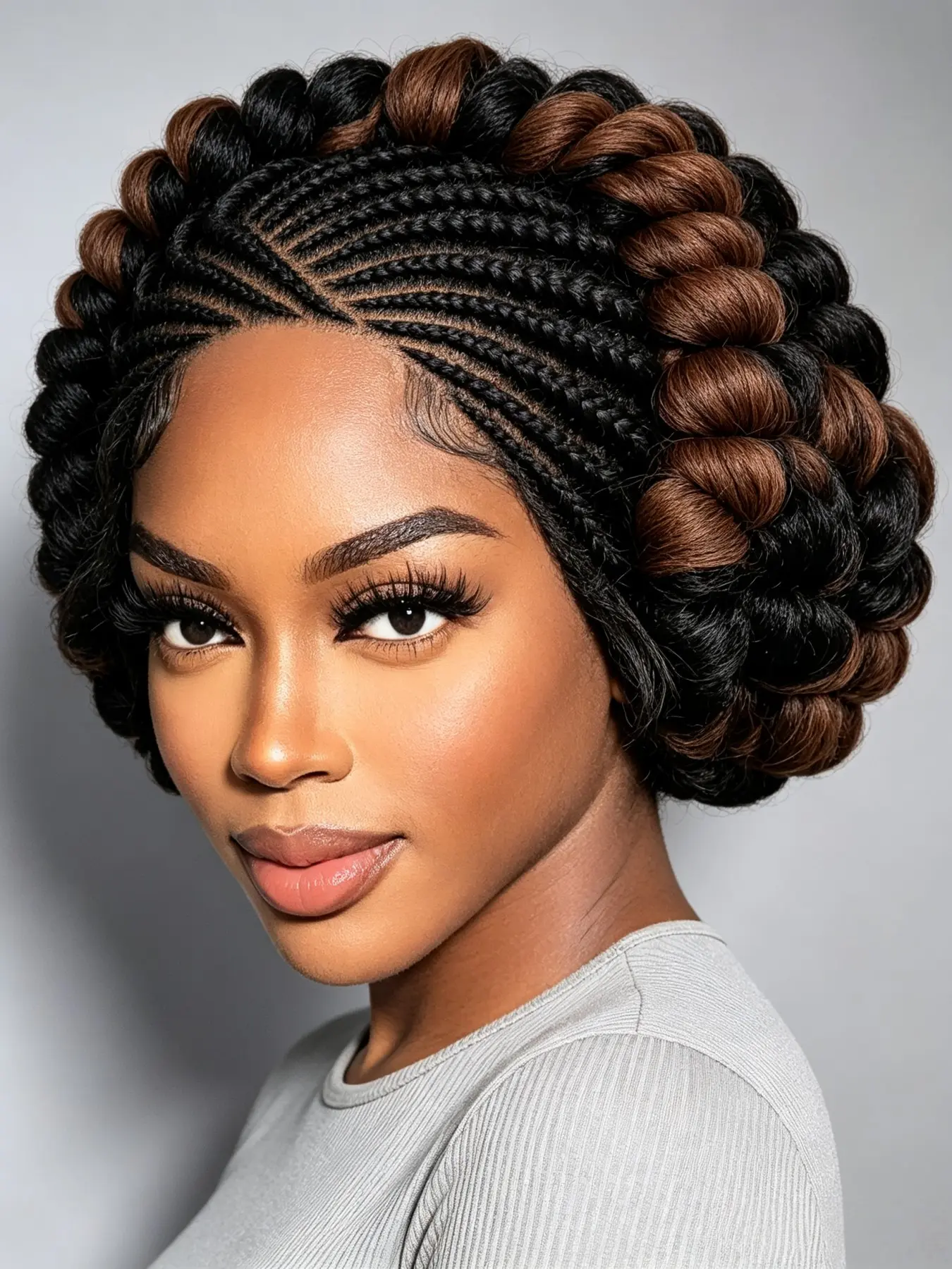 Elegant Handmade Bantu Braid Wig for Women - Short Knotless Box Braid, Knotless Braided Wigs, Full Lace Front, 180% Density, Low Temperature Synthetic Fiber, Versatile and Comfortable