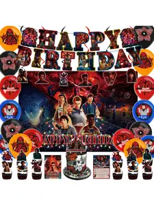 1985 Story Set Theme Party Decor, Birthday Bunting, Cake Flags, Balloon Kit, Background Cloth, Invitation Cards, Coolest Birthday Party