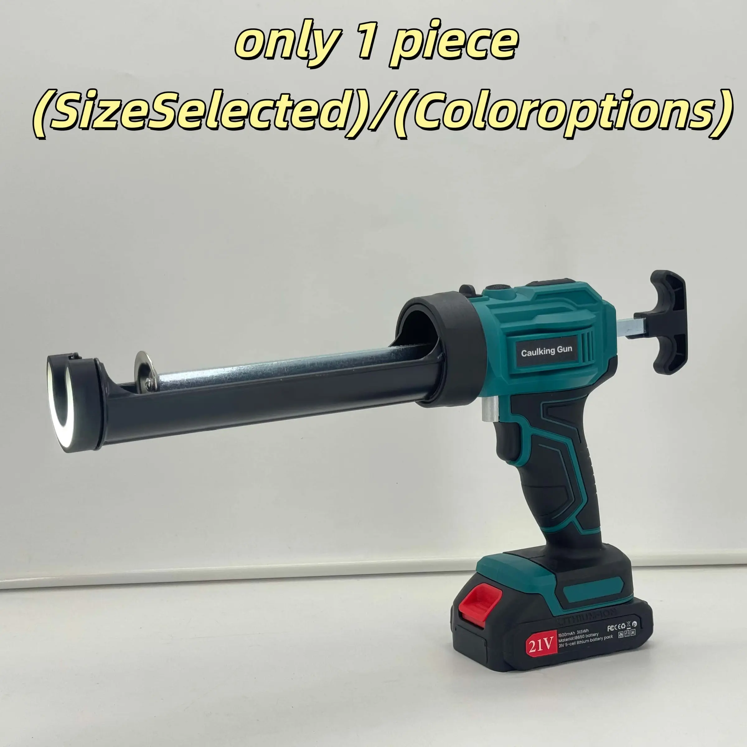 Cordless Electric Caulking Gun 21v, 2000mah Battery & Charger, Adjustable Speed LED Light, Silicone Sealant Gun for Sealing