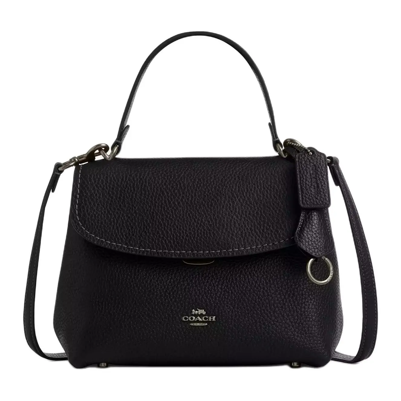 COACH Emory 25 Crossbody Handbag for Women – Gold Logo, Genuine Leather, Medium Size, Black