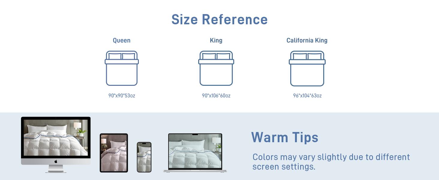 Hypoallergenic All Season Lightweight Softness Down Comforter, King Size (106"x90") White Feather Down Comforter or Duvet Insert, Machine Washable,Oeko-TEX Certified