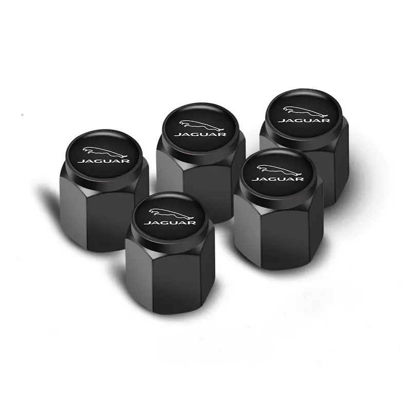 5PCS Metal Car Wheel Tire Valve Caps Air Stem Dust Cover Dustproof For Jaguar X S F XF XE XJ XK XEL XFL XJL XJ6 XJS XKR XFR F-Type F-Pace E-Pace Auto Accessories