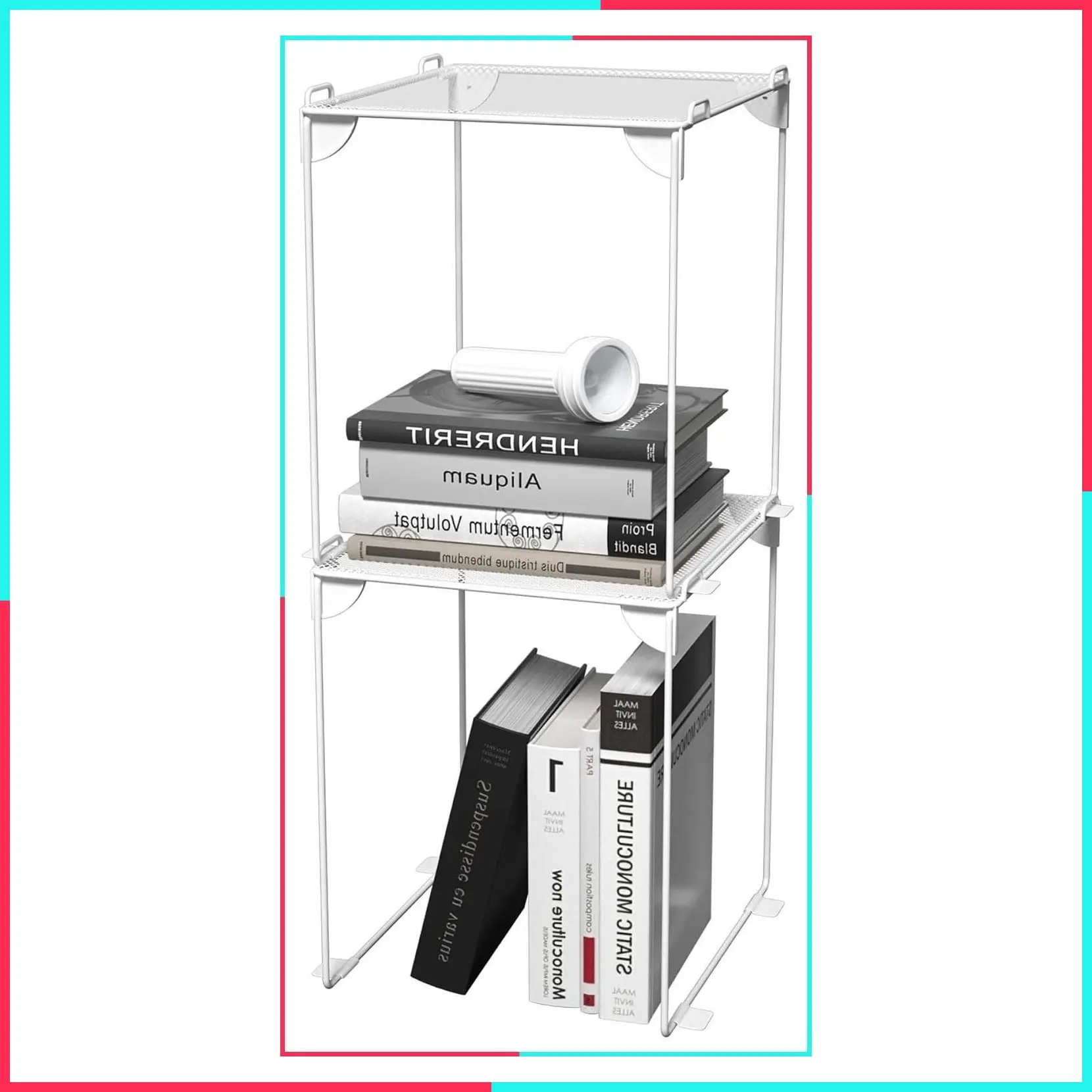 2 Pack Stackable Extra Tall Collapsible Metal Mesh Locker Shelf Organizer for School Gym Office, White 12 Inch, Fits Standard Size Lockers