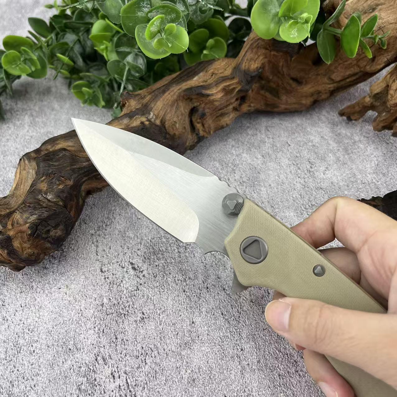 D.OC Manual Flipper Folding Knife, High Hardness D2 Steel, G10 Handle, Multi-functional Camping Hiking Knives for Outdoor Exploration, Everyday Carry Tool, Durable and Portable for Outdoor Activities