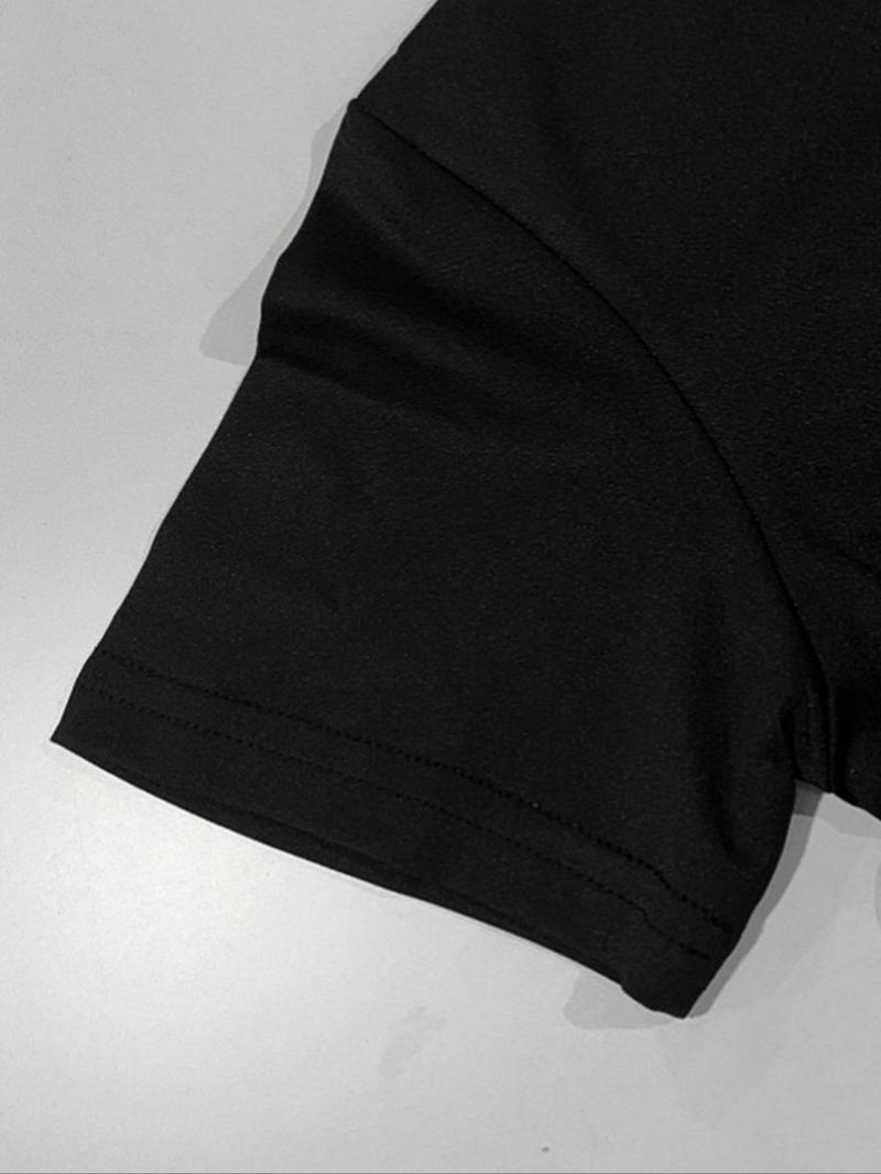 Women's Cat & Deftones Print Round Neck Tee, Y2K Style Tight-fitting Short Sleeve T-shirt for Daily Wear, Ladies Summer Outfit, Top