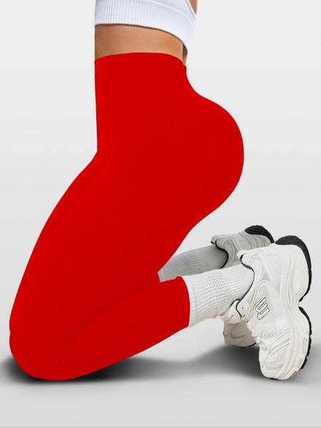 Women's Solid High Waist Sports Leggings, Casual Comfy Breathable Skinny Pants, Skinny Yoga Bottoms for Yoga Gym Workout Running, Ladies Sportswear for All Seasons, Womenswear