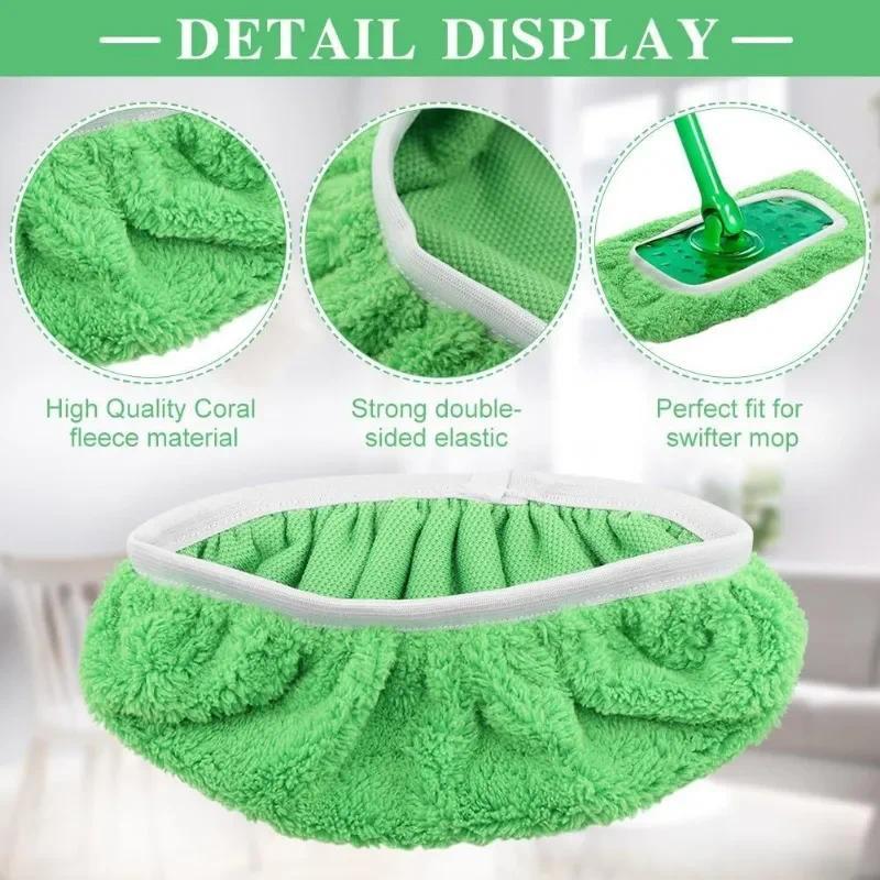 1/3/6pc Microfiber Mop Cloth Dry Cleaning Cloths Household Reusable Microfiber Mop Pads Replacement Washable Rag Towel