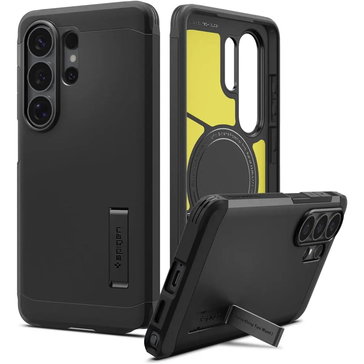 Spigen for Galaxy S26 Ultra Case, Tough Armor MagFit [Kickstand] [Compatible with MagSafe] [Military-Grade Protection] - Black