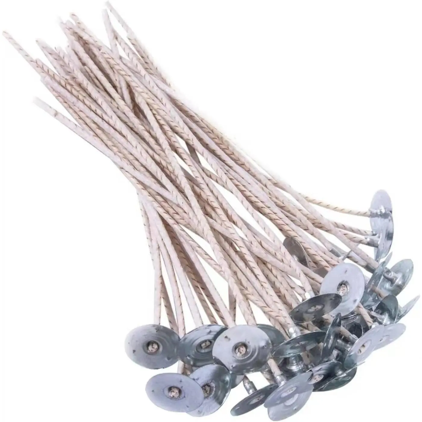 100pcs ECO 6 inch Pre-Waxed Thick Candle Wicks with Base for Soy Candle Making